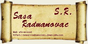 Saša Radmanovac vizit kartica
